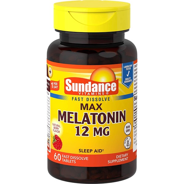 Sundance 12 Mg Melatonin Tablets, 60 Count