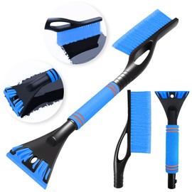 Atuoxing Car Ice Scraper with Broom 2-in-1 Snow Brush Car Snow Brush Car Removable Ice Scraper for Car Truck SUV