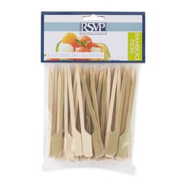 RSVP International Compostable Bamboo Serving & Cocktail Picks, Appetizer, 50-Count, 3.5"