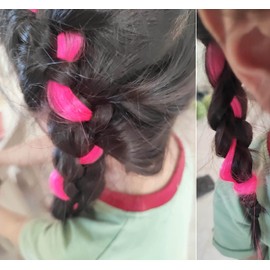 12 PCS Colored Clip in Hair Extensions,22 Inch Straight Party Highlights Clip on Synthetic Hair Extension for Girls Synthetic Clip in Long Hair Accessories for Women (Pink)