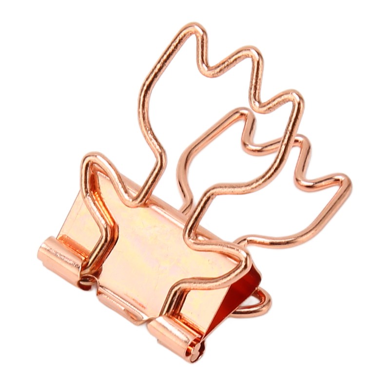 100Pcs Rose Gold Hollowed Long Tail Binder Paper Clips Beautiful