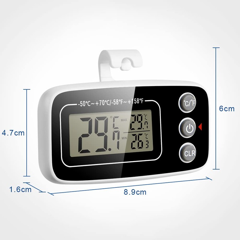 Vicloon Fridge Thermometer, Pack of 2 Digital Freezer Thermometer with