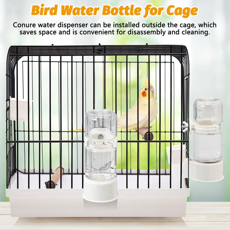 BNOSDM Automatic Bird Water Dispenser 2 Pcs No Mess Parrot