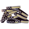 SayitBands Two of XL Flag Thin Yellow Line Bracelets