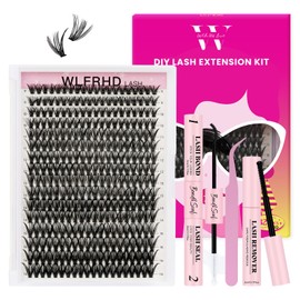 Lash Clusters Kit 320 Pcs DIY Individual Cluster Lashes D Curl Lash Extension Kit with Eyelash Bond and Seal, Remover, Tweezers Applicator Tool for False Eyelash Cluster Kit(40D, Mix9-16mm Kit)