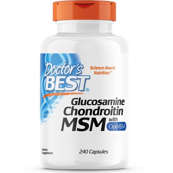 Doctor's Best, Glucosamine-Chondroitin MSM, with OptiMSM, 240 Capsules, Laboratory Tested, SOYA Free, Gluten Free, Non-GMO
