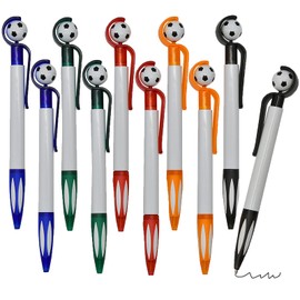 Maydahui Cute Soccer Ballpoint Pen, Oil-based, 0.02 inch (0.5 mm), Black Ink, Set of 10, Stylish, Football Knockable, Stationery, Cute, Kids, Students, Gift, Present