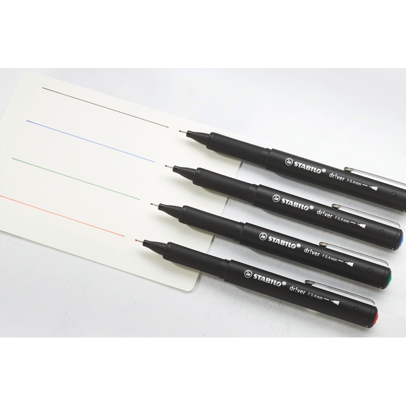STABILO Premium Fineliner dr!ver - Fine - Pack of 4