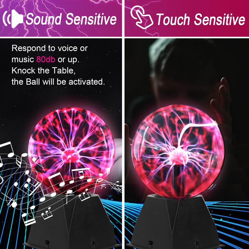 Riserva 6 Inch Magic Plasma Ball, Touch and Sound Sensitive