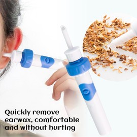 Ear Savvy Vacuum Ear Wax Remover Electric Vacuum Cleaner Suction Earwax Remove, Cordless Earsavvy Ear Wax Removal Tool Kit with 2 Soft Replacement Heads (1PCS)