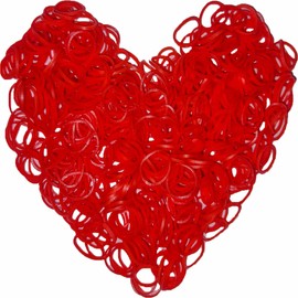 Yowamho 900 Red Rubber Band with 24 S-clips and 1 Small Crochet, Elastic, Not Easy to Break.