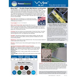 FenceSource FenceSource Wave Slat (9 Colors) Single Wall Bottom Locking Privacy Slat for 4', 5', 6', 7' and 8' Chain Link Fence (4 ft, Gray)