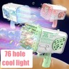 Bubble Blower 76 Holes Large Electric Bubble Shooting Toy with