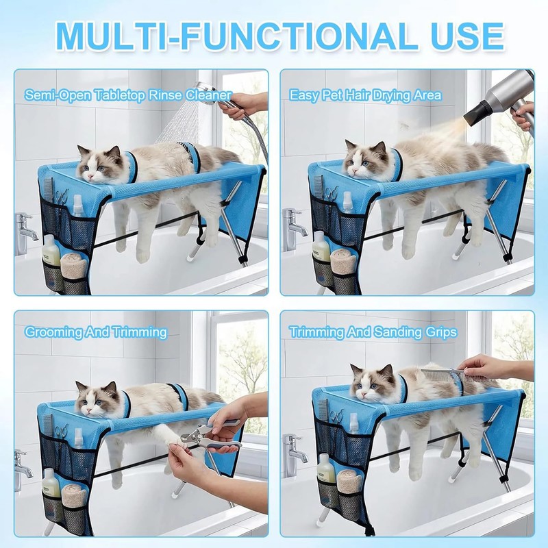 Foldable Pet Grooming Bath Table for Dogs & Cats –