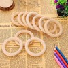 AUXBC 20PCS Unfinished Wooden Rings, 70mm/2.8" Natural Smooth Wooden Circles