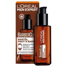 L'Oréal Men Expert L'Oréal Men Expert Bartöl für Männer, Unterstützung beim gesunden Bartwachstum, Beruhigende Bartpflege für Herren mit holzigem Duft und ätherischem Zedernholzöl, Barber Club, 1 x 30 ml