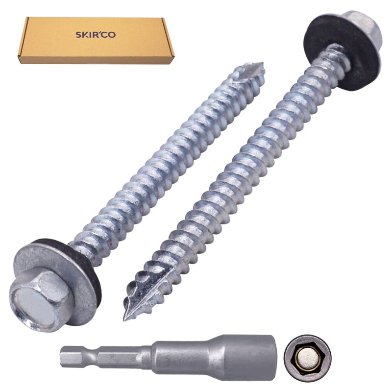 SKIR'CO (Pack of 50) Zinc Plated Roofing Screws 6.5 x