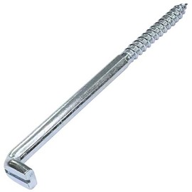 AERZETIX - C48192 - Set of 10 - Screw Hooks Type L for Wood Ø7x126mm - Steel - Wood Screw with Thread - with Slot for Screwing in - with Wood Thread