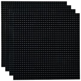 Strictly Briks Classic Stackable Baseplates 10" x 10" Building Brick Base Plates 100% Compatible with All Major Brands | Baseplates for Building Towers, Tables, and More! | 4 Black Baseplates