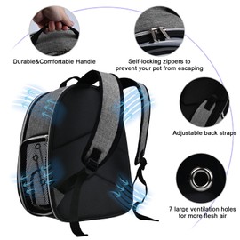BAGLHER Cat Carrier Backpack Bubble - Fit Up to 18 Lbs - Airline-Approved Dog Backpack Carrier for Small Pets Puppies Dogs Bunny, Space Capsule Dog Carrier Backpack for Travel Outdoor Hiking, Grey