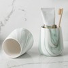 2Pcs Toothbrush Holder for Bathroom - Marble Green Ceramic Tooth
