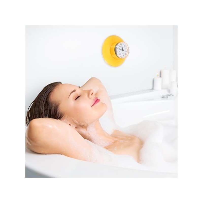 VIFERR Mini Wall Clock Suction Cup Waterproof Round Wall Clock