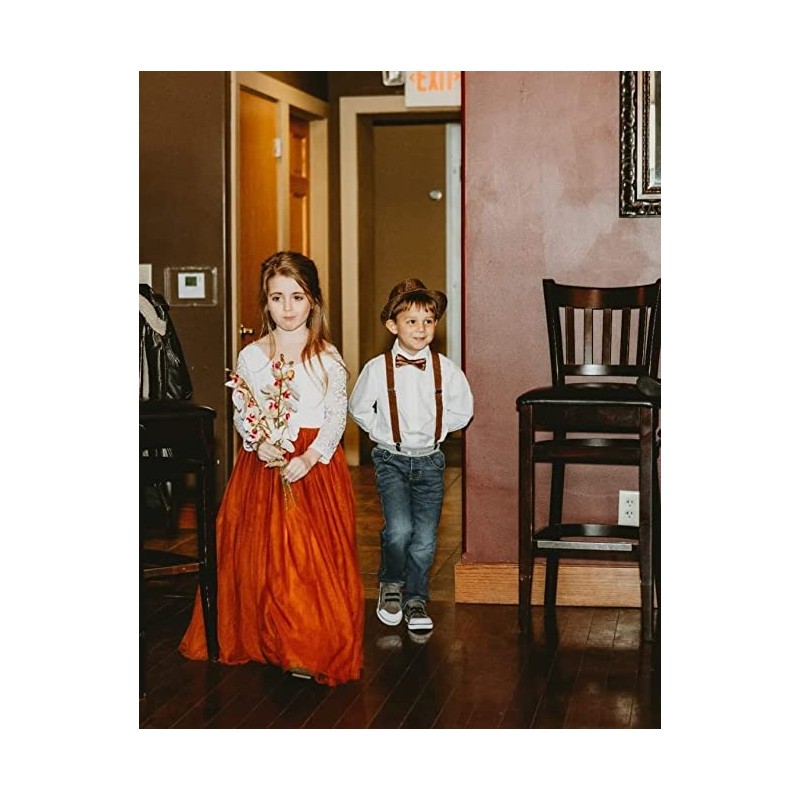 Alizeal 1 inch Suspender and Bow Tie Set with Fedora