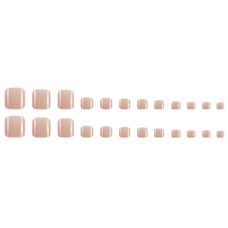 24Pcs Nude Press on Toe Nails Short Fake Toenails with