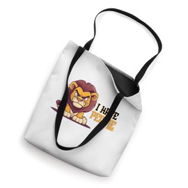 I Hate People Funny Lion Grumpy Lion Men Women Tote Bag