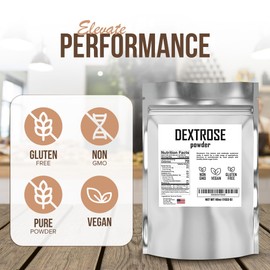 Fit Lane Nutrition Bulk Dextrose Powder 5 lbs - Pure Carbs Unflavored - Good Source of Glucose and Carbohydrates - Food Grade Sugar for Brewing and Sausage Making - Pre Workout Ingredient