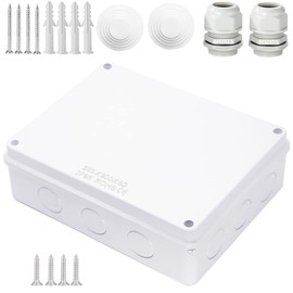 Junction Box, Zulkit Project Box with Reserved Holes IP65 Waterproof Dustproof Electrical Box ABS Plastic Project Enclosure White 10 x 7.9 x 3.1 Inch
