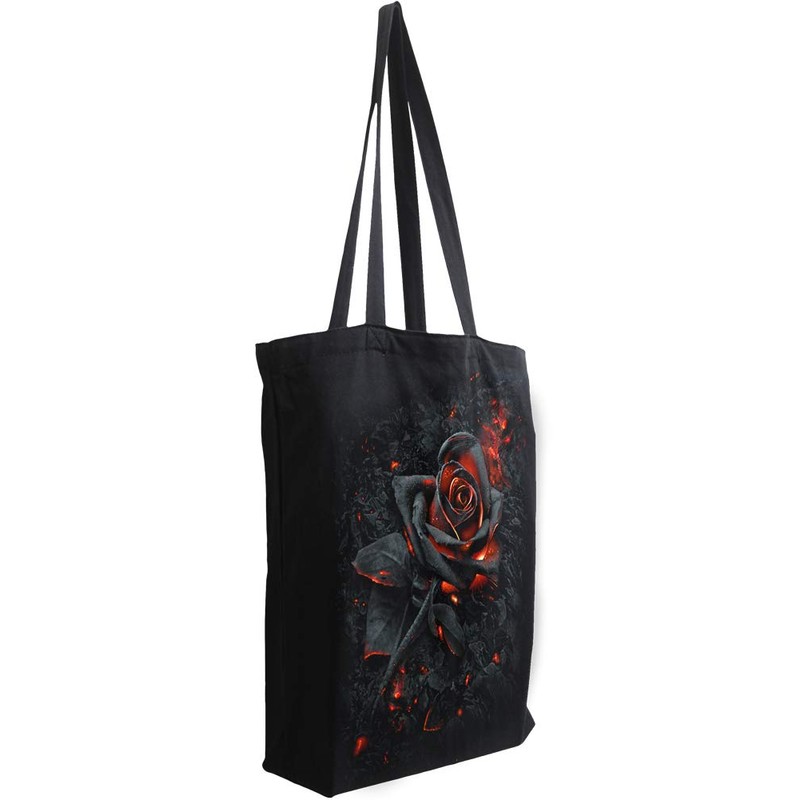 Spiral Burnt Rose Unisex Fabric Bag Black Undefined Everyday Goth,