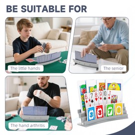 Pack of 4 Playing Card Stand Card Holder Magnetic Suction with Table Stand for Playing Cards Without Hands Children Seniors