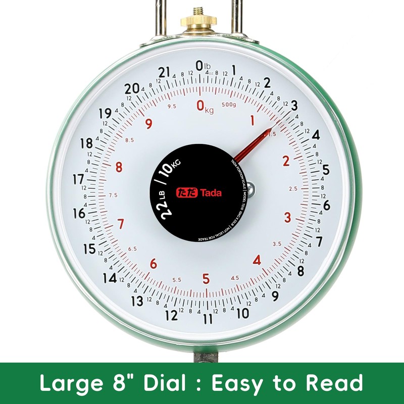 Tada 22LBS Double-Sided Display Mechanical Hanging Scale with Weighing Pan