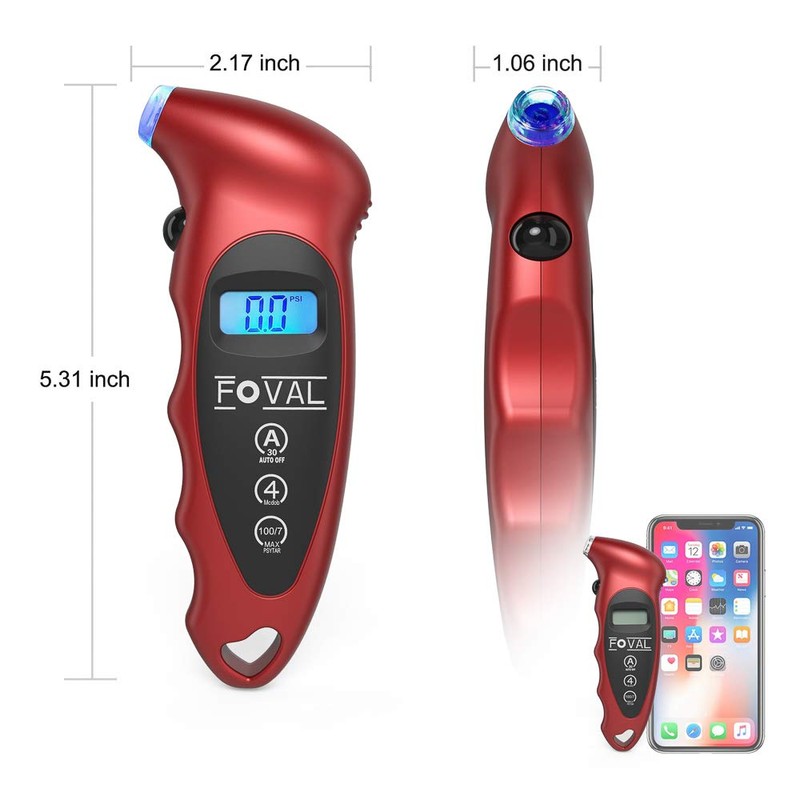 FOVAL Digital Tire Pressure Gauge 150 PSI for Car Truck