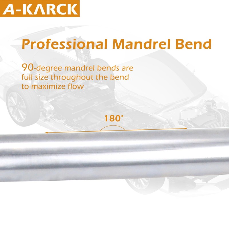 A-KARCK Straight Exhaust Pipe 2" OD, Stainless Steel 40" Long