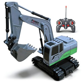 Remote Control Excavator, 2.4 GHz Remote Control Construction Vehicle, 11.4 x 3.5 x 9.1 inches (29 x 9 x 23 cm), Radio Controlled Car, Excavator, Multifunctional, 270 Degree Rotation, Metal, RC Shovel