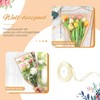 50 Pcs Flower Wrapping Bags Bouquet Sleeves with Ribbon and