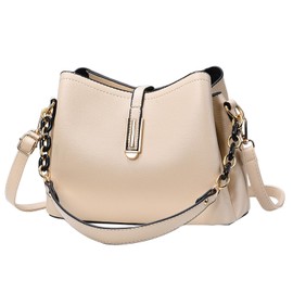 Welltude Women's Shoulder Bag, Handbag, Crossbody Hanging, 2-Way Freestanding, Zipper Included, beige