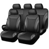 CAR PASS Premium Carbon Fiber Leather Car Seat Covers Full