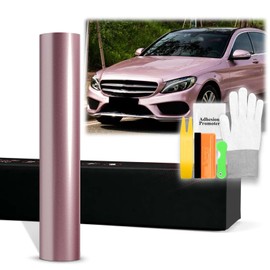 20"x60" (1.6FTx5FT) PET Super Gloss Metallic Passion Pink High Glossy Vinyl Wrap Auto Car Sticker Decal Film Sheet Bubble Free Air Release Technology with Tool Kit