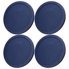 Pyrex 7402-PC 6/7-Cup Blue Replacement Lid for 7402 Sculpted Mixing Bowl & 7203 Bowl (4-Pack) - Made in the USA