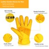 2 Pairs Leather Work Gloves, Cowhide Thorn Proof Gardening Gloves