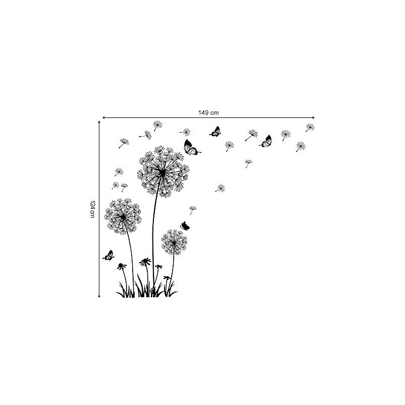 Decalmile - Calcomanías de pared de diente de león con
