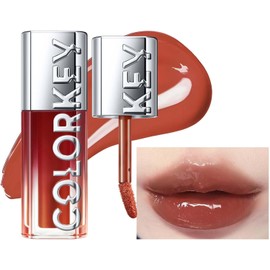 COLORKEY- Brillo de labios 3D Plump Oil, acabado de alto brillo, tinte de labios, hidratante, no pegajoso, transparente y natural, Gl