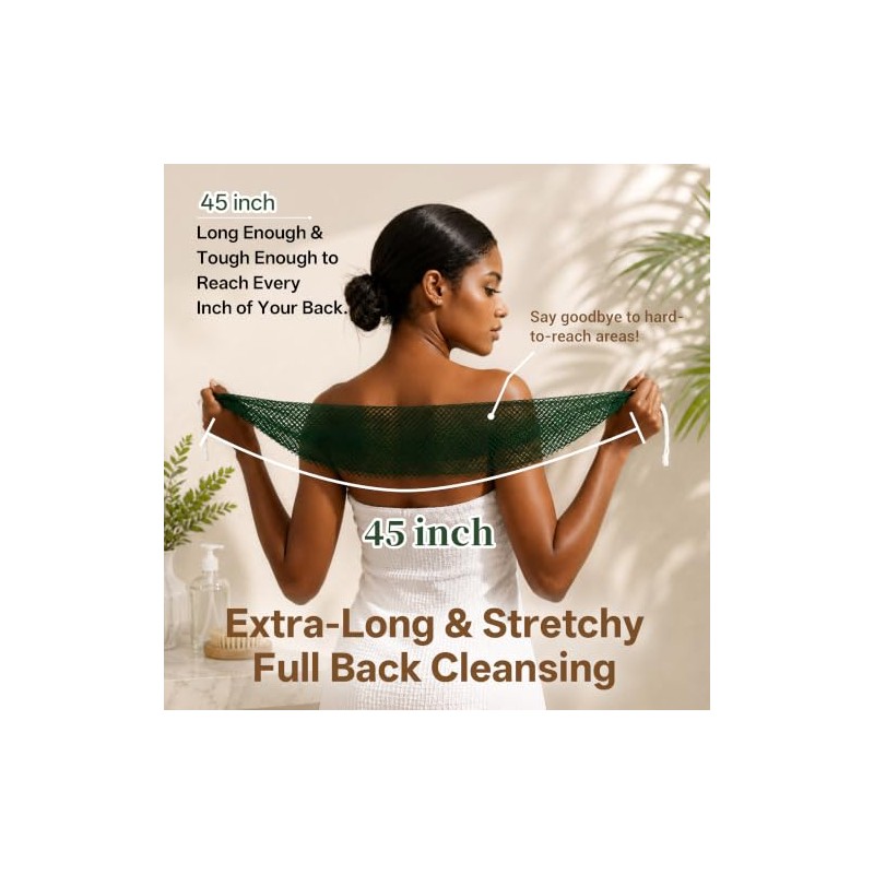 Esponja de red africana para la ducha, 2 esponjas exfoliantes