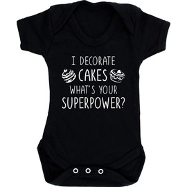 Hippowarehouse I decorate cakes what's your superpower? baby vest bodysuit (short sleeve) boys girls