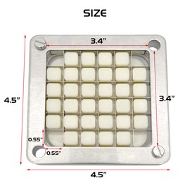 TUNTROL 1/2" Replacement Chopper Blade, 440C Stainless Steel Interchangeable Blade & Pusher Block Set for Commercial Vegetable Dicer Fruit Cutter