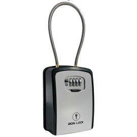 Iron Lock® - XXL Key Lock Box Portable and Wall Mounted with Removable Cable Sha