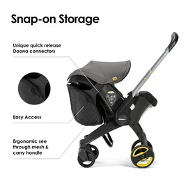 Doona Snap-On Storage Bag - Car Seat Bag, Stroller Bag for Doona Car Seat & Stroller, Easy Snap-On Storage